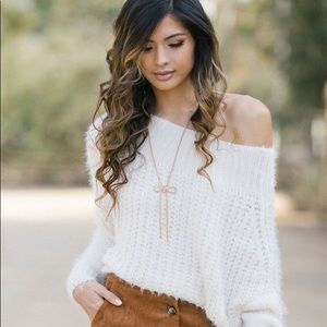 Morning Lavender Off the Shoulder Sweater
